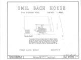 Prairie House Design by Frank Lloyd Wright - detailed  plans - 4 bedrooms