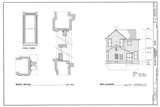 Victorian townhouse, wrap-around front porch, 3 bedrooms, architectural drawing