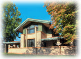 Frank Lloyd Wright's Dana House, Prairie Style home, detailed architectural plans