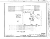 Irving Gill's Miltimore House, architectural second floor plan drawing, black and white