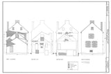 Traditional Colonial American brick home, historic architectural plans