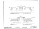 Prarie Style small house, architectural drawings, open floor plan, printed plans