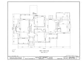 Printed House Plans - stone mansion, Tudor-Gothic style, porches, tower