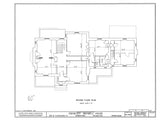 Printed House Plans - stone mansion, Tudor-Gothic style, porches, tower