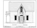 Carpenter Gothic 2 bedroom home, wood details pure Americana, printed plans