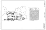 4 bedroom open plan home by Frank Lloyd Wright, printed architectural drawings - 1924
