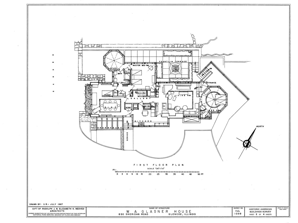 Frank Lloyd Wright - Prairie Style House for a Hillside, 4-5 bedrooms ...