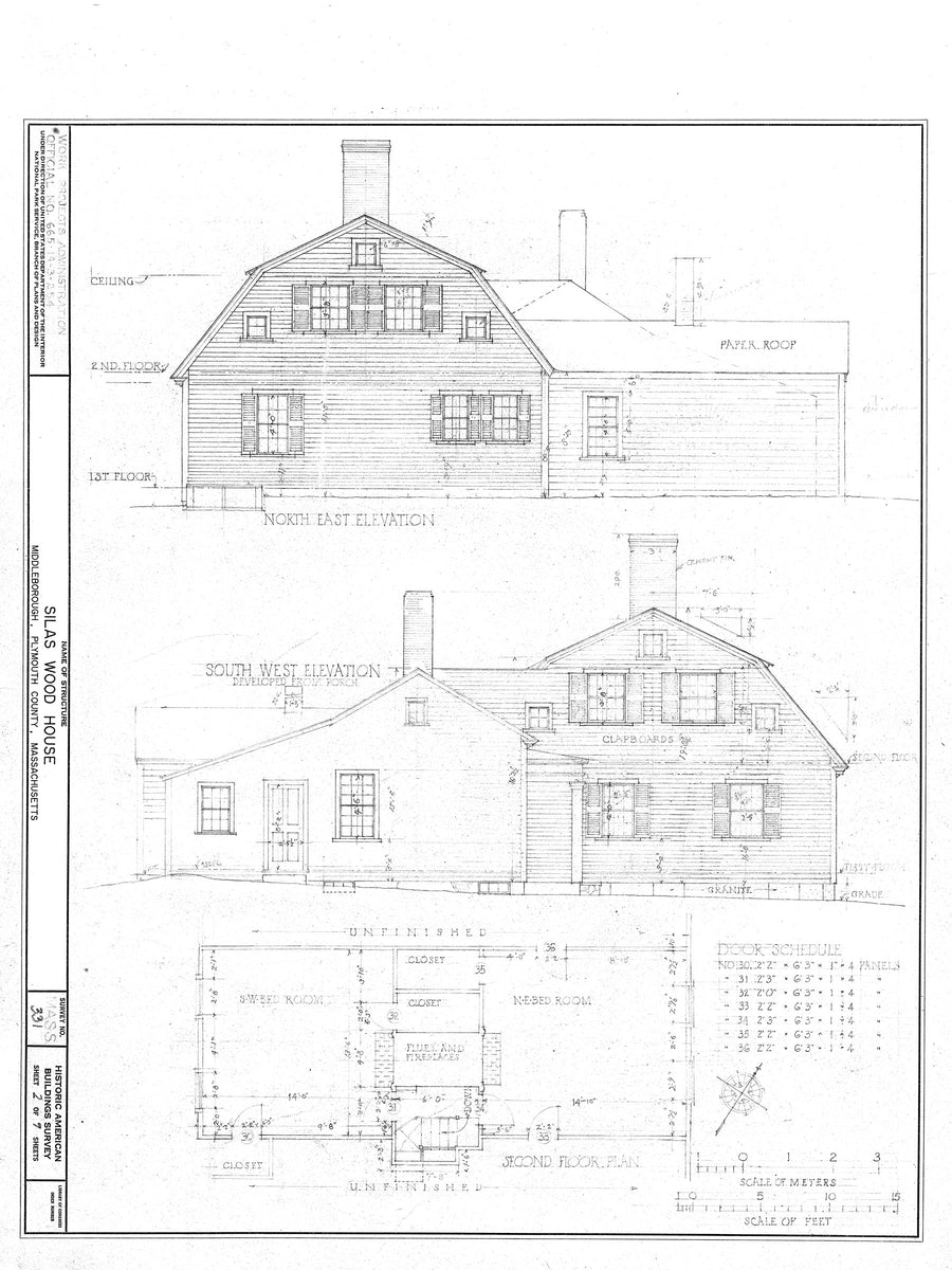 Gambrel roof Colonial home plan, clapboard siding, 4+ Bedrooms, printe ...