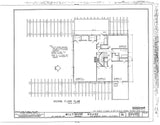 Irving Gill's Miltimore House, architectural second floor plan drawing, black and white