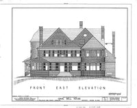 Historic American Homes Shingle Style House architectural drawings front elevation
