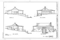 historic american homes architectural elevation drawings of a wood and stone cabin