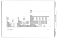 Traditional Colonial American brick home, historic architectural plans