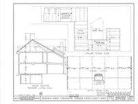 Timber frame colonial farmhouse, country home, printed architectural drawings
