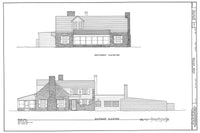 Dutch Colonial stone Farmhouse, architectural home plans, 4 bedrooms, sun room