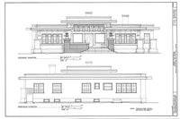Prairie Style single story home, 5 bedrooms, leaded glass, printed plans