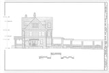 Tudor Revival mansion, detailed blueprints, printed house plans