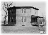 black and white photo exterior octagon house Historic American Homes