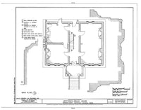 Historic American Homes brick colonial style house architectural floor plan drawing