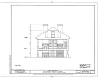 Historic American Homes brick colonial style house architectural section drawing