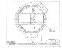 architectural drawing basement plan octagon house Historic American Homes