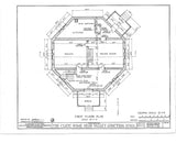 architectural drawing first floor plan octagon house Historic American Homes