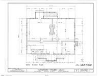 Colonial Style house plan, Historic American Homes, black and white print, architectural drawing