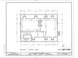 Colonial Style house plan, Historic American Homes, black and white print, architectural drawing