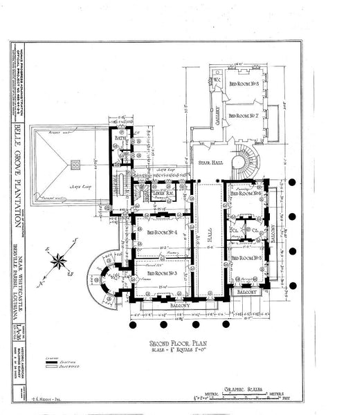 Architectural House Plans, Belle Grove Plantation, southern style mans ...